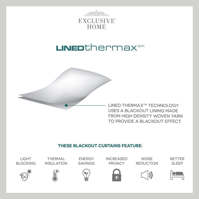 Exclusive Home Crescendo Lined Room Darkening Blackout Hidden Tab Curtain