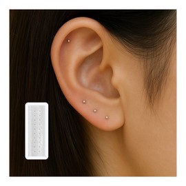 세노브 귀지압패치 건강지압 이어테라피 귀혈자리 귀침 이혈 스티커, 실버, 20개 Senov Ear Acupressure Patch Health Acupressure Ear Therapy Ear Reflex Zone Ear Needle Blood Sticker, Silver, 20 pieces