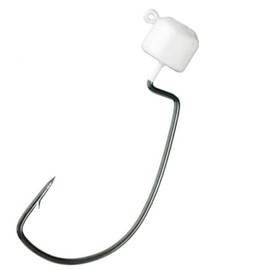 Reaction Tackle Tungsten Mushroom Head Ned Rig Shroom Jig Heads for Finesse Fishing, Weedless Jig Head for Bass Fishing with Soft Lures (5-Pack) 1/8oz White EWG