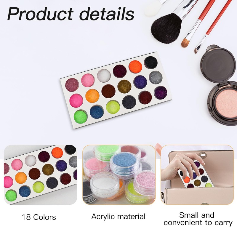 Multi-Color Nail Glitter Set,18 Shimmering Glitter Colors Micro Mini Glass