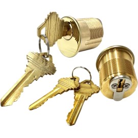 MOUNTPARTS 2X Mortise Lock SC1 Keyway KD Cylinders Adams Rite Type 4Key Brass