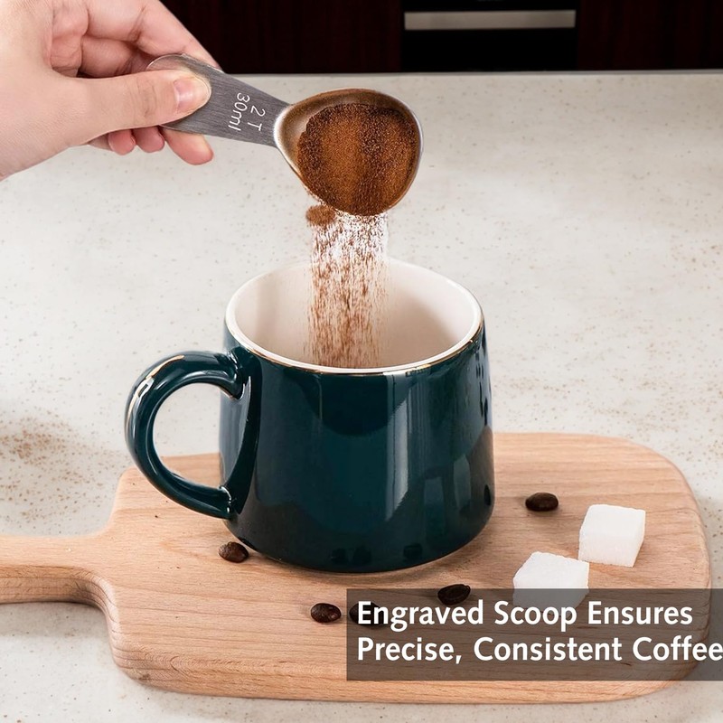 2Pcs Coffee Scoop,Silver Stainless Coffee Scoop,Measuring Spoon with Short Handle