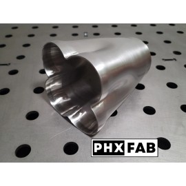 Phx Fab 4 Into 1 Weld On Merge Collector 2.25" Inlet 4" Outlet 304 Stainless Steel