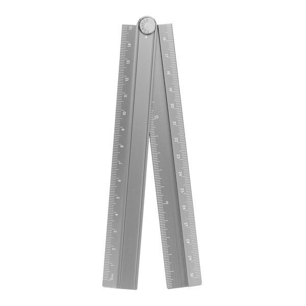 sourcing map Folding Straight Ruler 30cm Metric Aluminum Alloy Protractor