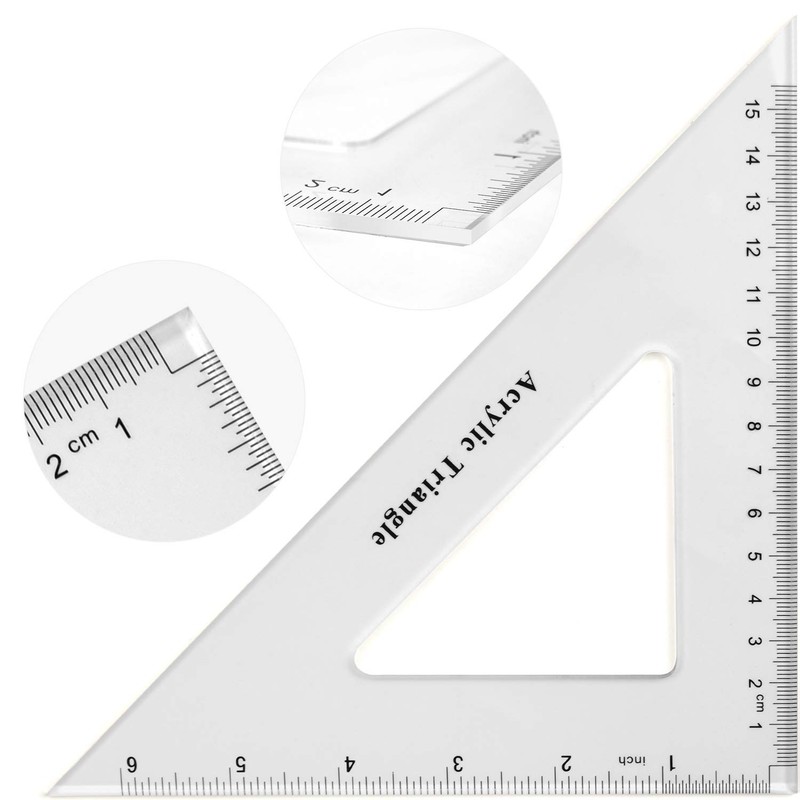 Coopay Large Triangle Ruler Set Square, 30/60 and 45/90 Degrees,