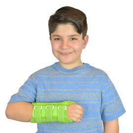 SEVEN MINE Muñequera Ambidiestra Infantil | Muñequera Pediátrica Ortopedica para Niños y Niñas | Inmovilizador de Muñeca Muñequera Inmovilizadora Pediátrica (Verde, S/M)