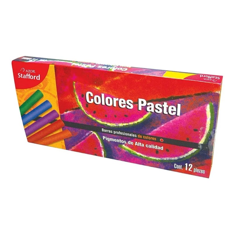 Set 12 Colores Pastel Toque En Seco Gises Dibujo Stafford