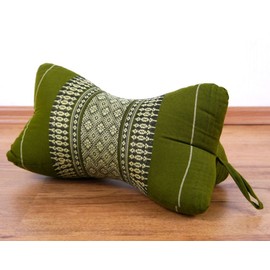 livasia neck support cushion bone shape - Ø 6x13″ - Neck cushion bone shape, Sofa cushion, Reading cushion kapok, for garden balcony, Travel cushion hand made (Green)