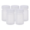 PATIKIL 5 Pcs 50ml Reagent Bottles, PE Wide Mouth Round