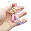 [Sqzrpomddy] Women Keychain Initial Charm Bag Charm Alphabet Pink Hanging