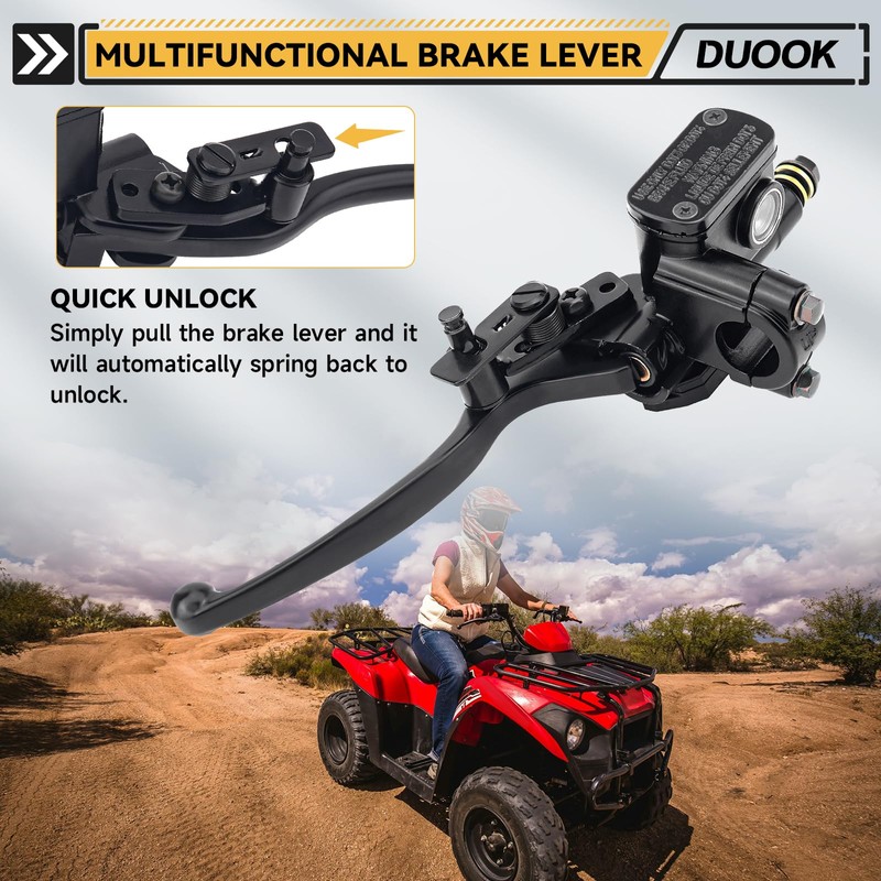 DUOOK 7/8" Universal Left Hydraulic Brake Lever Handle Master Cylinder
