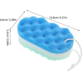 Esponja de Baño Exfoliante Azul LIFKOME de 4 Piezas con Cordón y Diseño Grueso