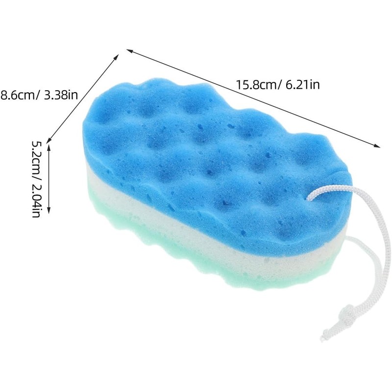 Esponja de Baño Exfoliante Azul LIFKOME de 4 Piezas con