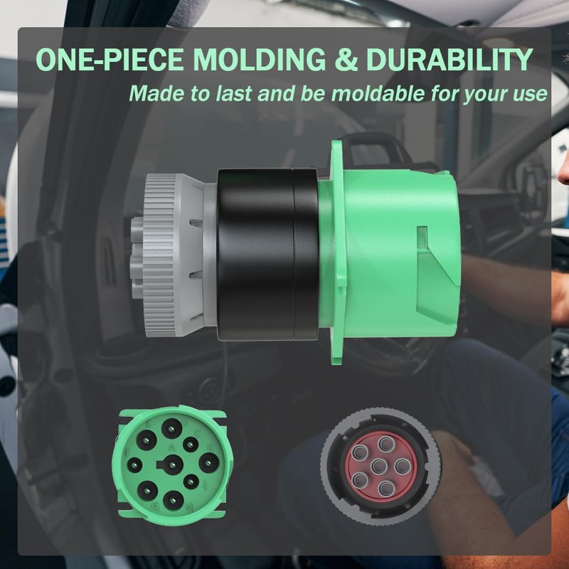 9 Pin J1939 Female to 6 Pin J1708 Male OBD2