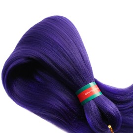 RUN SHUI Extensiones De Cabello Trenzado Preestirado, 2 Paquetes, Extensiones De Cabello Trenzado Predesplumado, 30 Pulgadas, Trenzas De Cabello Kanekalon Morado+Verde Claro