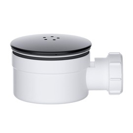 Universal 40mm Outlet Black Shower Trap - 90mm Shower Drain with Black Mushroom Top, Easy to Clean, 50mm Water Seal, Fast Flow 30 L/Min