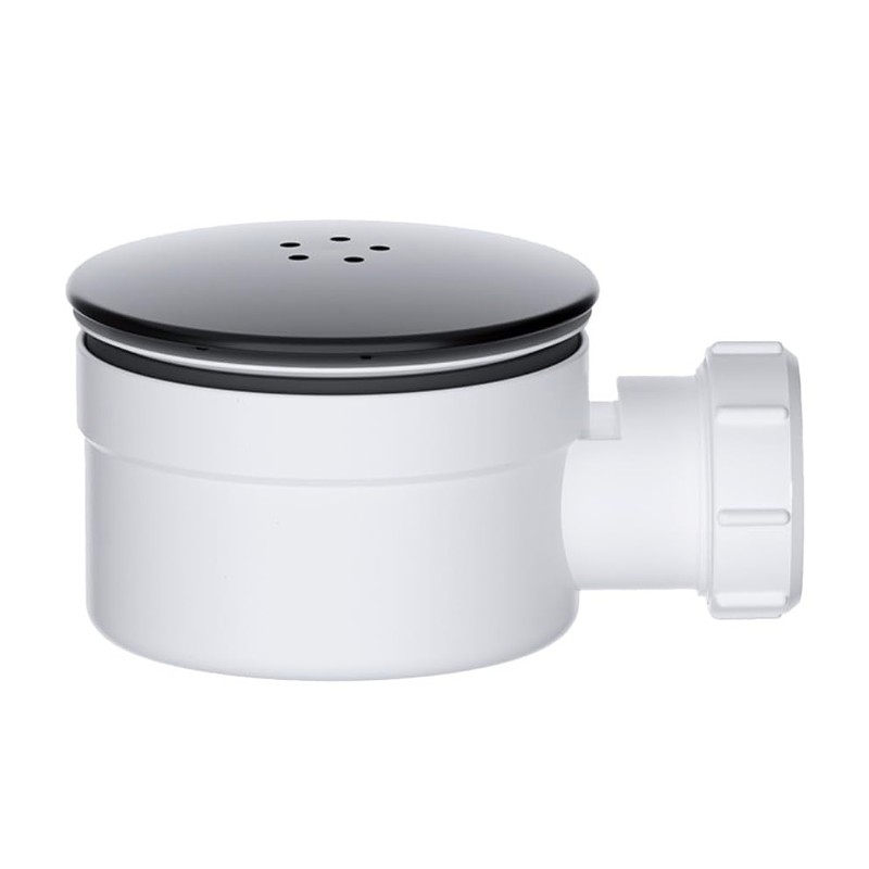 Universal 40mm Outlet Black Shower Trap - 90mm Shower Drain