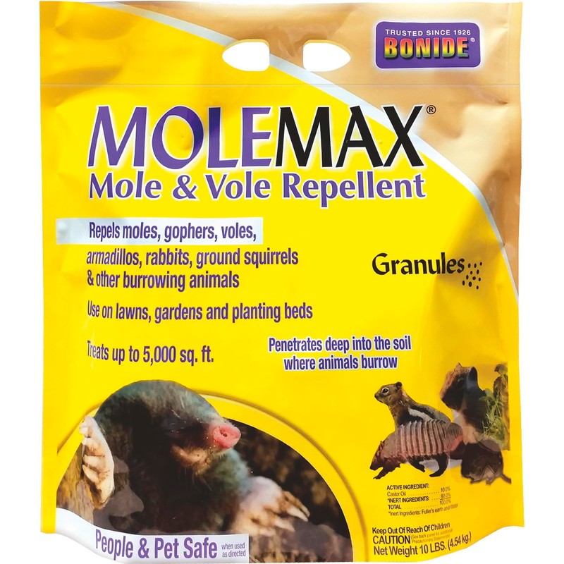 Bonide MOLEMAX Mole & Vole Repellent Granules, 10 lbs. Ready-to-Use,