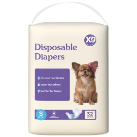Disposable Female Dog Diapers Super Absorbent Leak-Proof for Heat Incontinence TravelSize: S, Color: White