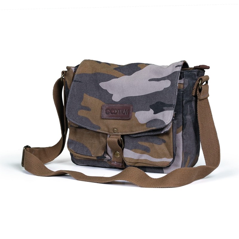 Gootium Vintage Canvas Messenger Bag Men’s Crossbody Bag, Camouflage