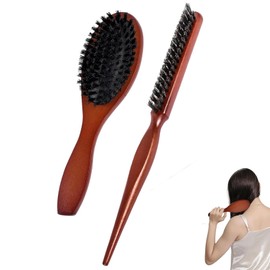 BDHI 2 Pcs Slick Back Brush Comb and Shear Tools Comfortable Grip Easy to Carry Slick Back Hair Brush Suitable for Trimming and Combing Long Thick Curly Thin Thick Hair Beard(Y310-2)