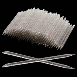 Crystal Nail Art Cuticle Pusher Sticks, 100 pcs Disposable Double-Sided Cuticle Remover Set Hygienic Nail Pusher Tool for Manicure and Pedicure Nail Cleaning Cuticle Stick (Black colorful)
