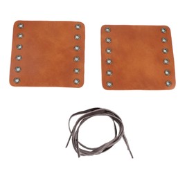 Terisass Motorcycle Handlebar Hand Grips with Leather Covers Wraps 2Pcs Comfort Hand Handlebar Grip Thruster Grip Cover for Most Motorbikes with 2 Pcs Strap(Brown)