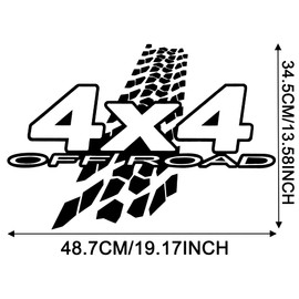 TOMALL 1Pair 19'' 4X4 Off-Road Decals for Car Body Door Side Auto Checkered Sport Graphic Vinyl Stickers Waterproof Stripes Decorations for Pickup Trucks Vehicles Universal Decals Accessories (Black)