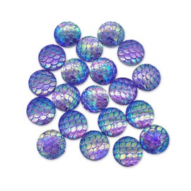Clown Antics Face Paint Gems - Mermaid Scale 12 mm, Resin Rhinestone Bling Round, 20/pack