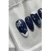 Deep Blue Snow Nail Tips - Short Nose Pin /