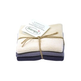 Solwang Cleaning Cloth Natural Warm Grey Combi Knitted Wipes Cotton Wipes Stainless Steel