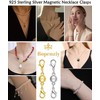 S925 Silver Double Lobster Magnetic Necklace Clasps, Magnetic Necklace Clasps