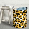 Sunflower And Cow Print Laundry Basket Funny Foldable Waterproof Oxford