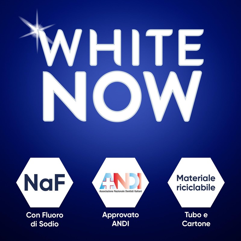 Mentadent Dentifricio White Now Original, Dentifricio Sbiancante con White-Correct e