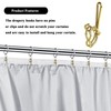 100pcs Brass Curtain Hooks,Heavy Duty Metal Metal Drapery Curtain Hooks,Metal