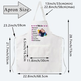 PLITI Nail Tech Apron For Women I'm a Nail Tech Artist Inspirer Listener Therapist Earner Counselor Hard-Worker (Nail tech Artist APW U)