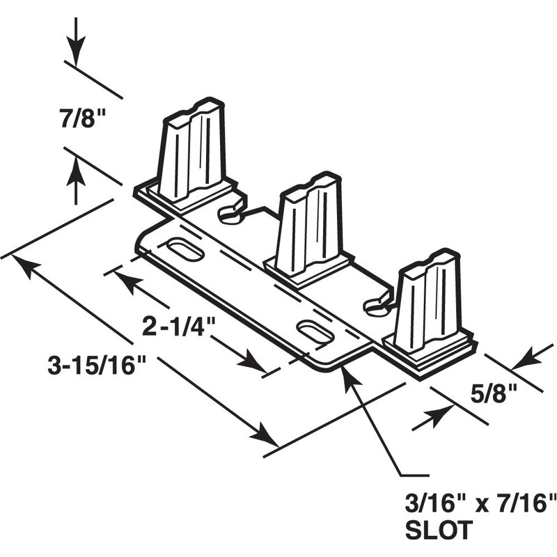 Prime-Line N 6796 Stamped Steel, Adjustable, Closet Door, Floor Guide