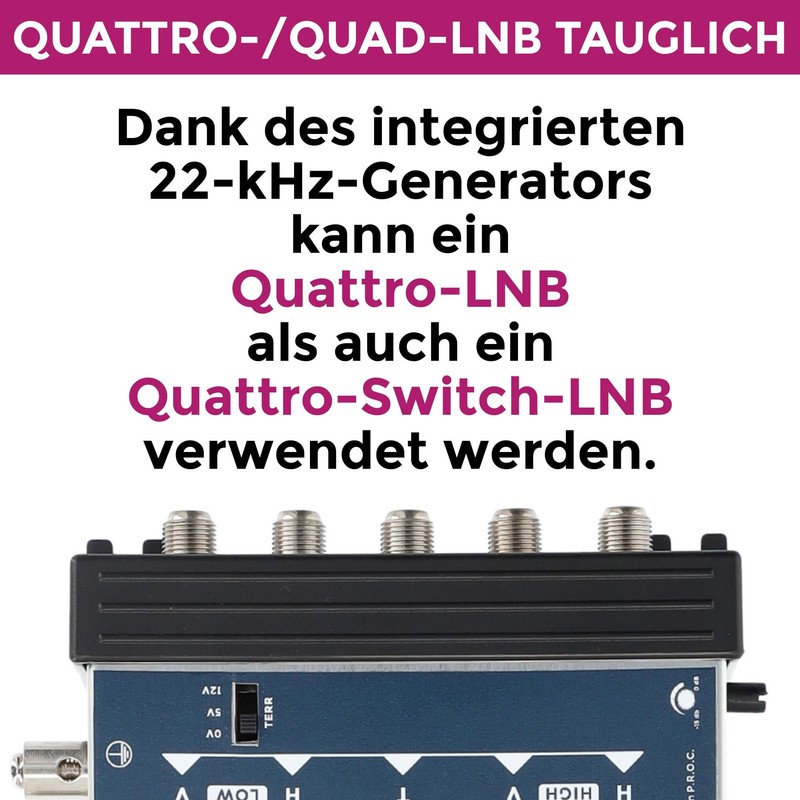 GSS 5/16 Multiswitch for Quattro & Quad LNB, Multiswitch for