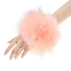 Women's Faux Fur Arm Warmers Wrist Cuffs Winter Bands Furry Warmer Party Costume