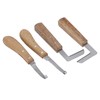 4pcs Hoof Knife Carbon Steel Wooden Handle Left and Right