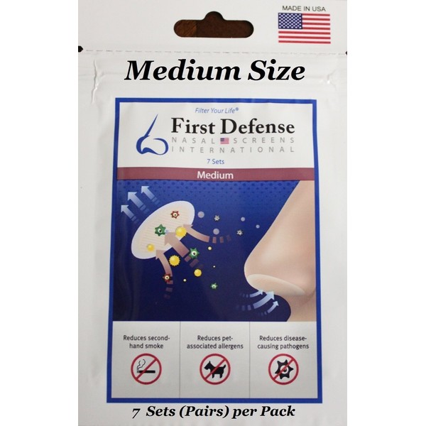 First Defense Nasal Screens - Pick-A-Size and Quantity Packs (1-Pack, Medium)