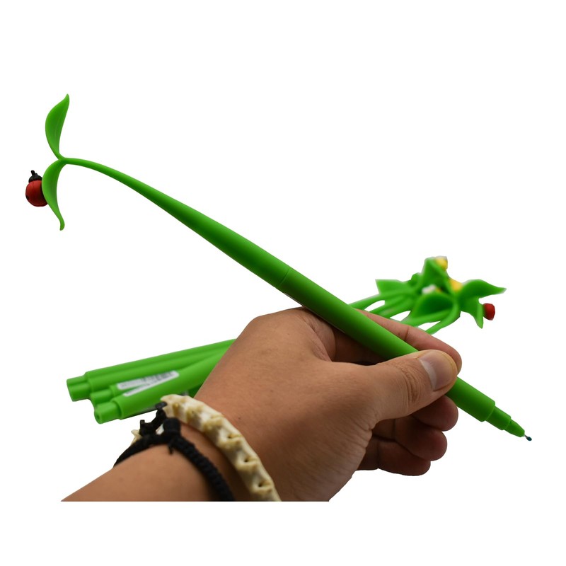 Lopenle 6 PCS Novelty Leaf Bendable Pens Simulation Floral Insects