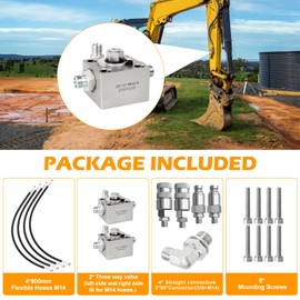 NULTRUMA 2 Pack 3-Way Hydraulic Diverter Valve Kit for 1-2 Ton Mini Excavator Attachments - Includes Quick-Connect Fittings & 31-Inch Flexible Hoses