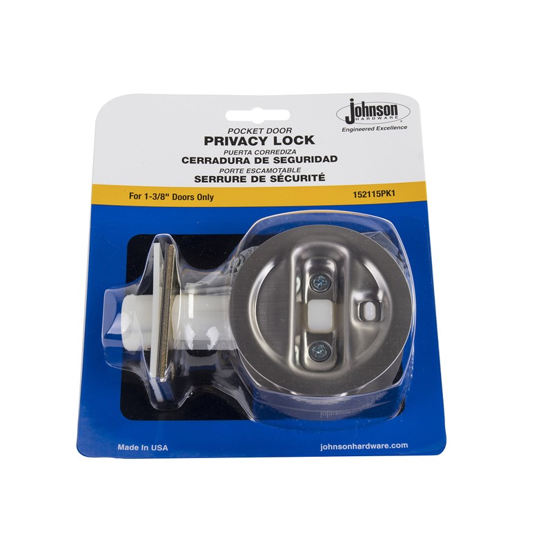 Johnson Hardware Brushed Nickel Pocket Door Privacy Lock