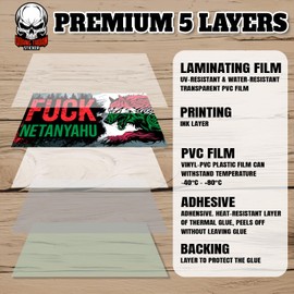 F.uck Netanyahu | Bumper Sticker or Car Magnet | Peace Now Stop The War Palestine Flag Magnetic Bumper Sticker for Trucks Cars [7.5x3.75]