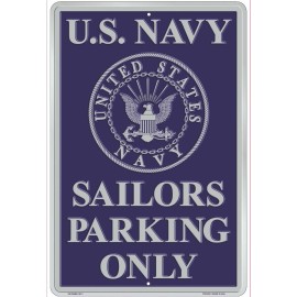 Unbranded NAVY SAILORS PARKING ONLY 8" x 12" Metal Novelty Sign Plate Made USA