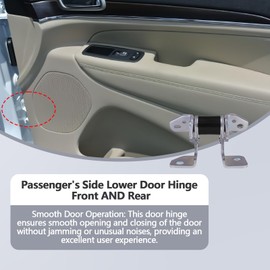 Passenger's Side Lower Door Hinge Front and Rear Fits for 2013-2019 Grand Cherokee, Dodge Durango, Dodge Charger, Replaces 55113664AI