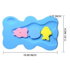 BEWAVE Comfy Baby Bath Sponge Cushion Anti Bacterial And Skid Proof Bath Mat, Blue