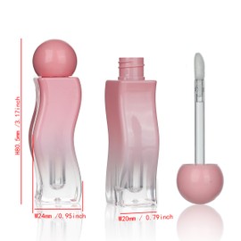 COSIDEA 20 pcs 3ml Pink Empty thick wall lip gloss tubes unique lipgloss tube with ball shape cap bottles DIY cosmetic