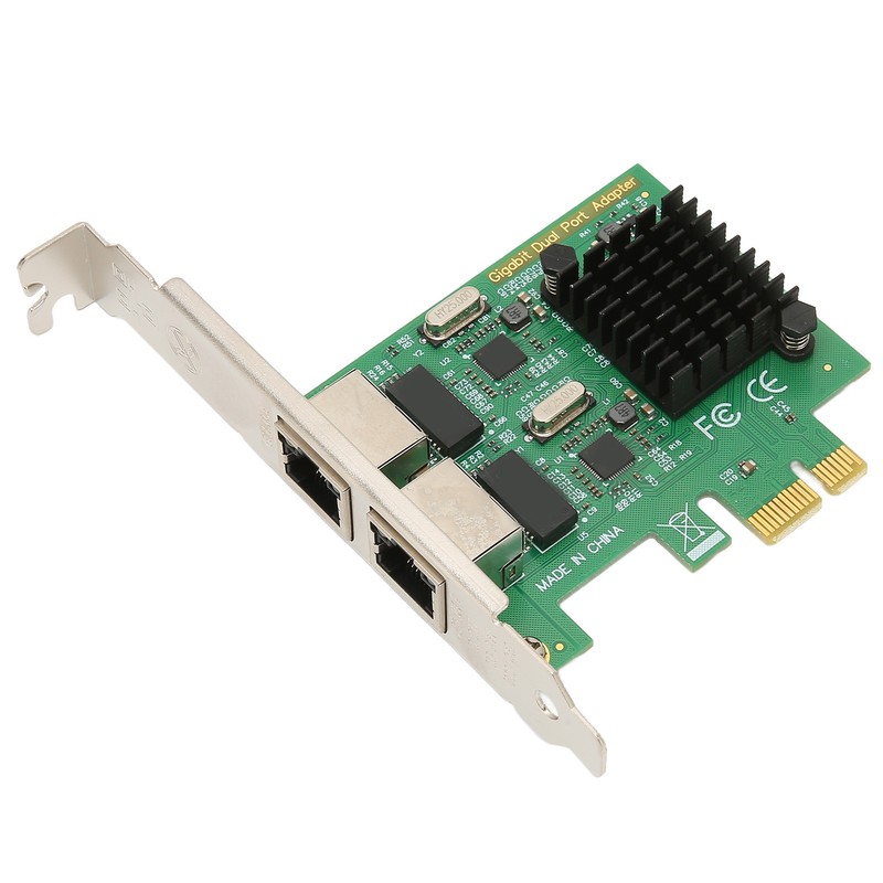PCI E NIC Network Card 2 Way RJ45 Port for